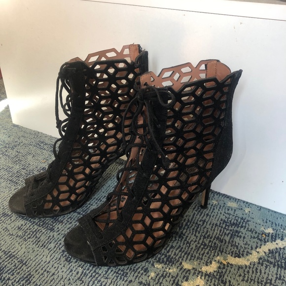 BCBG Faux-Suede Cage Bootie - Picture 3 of 7